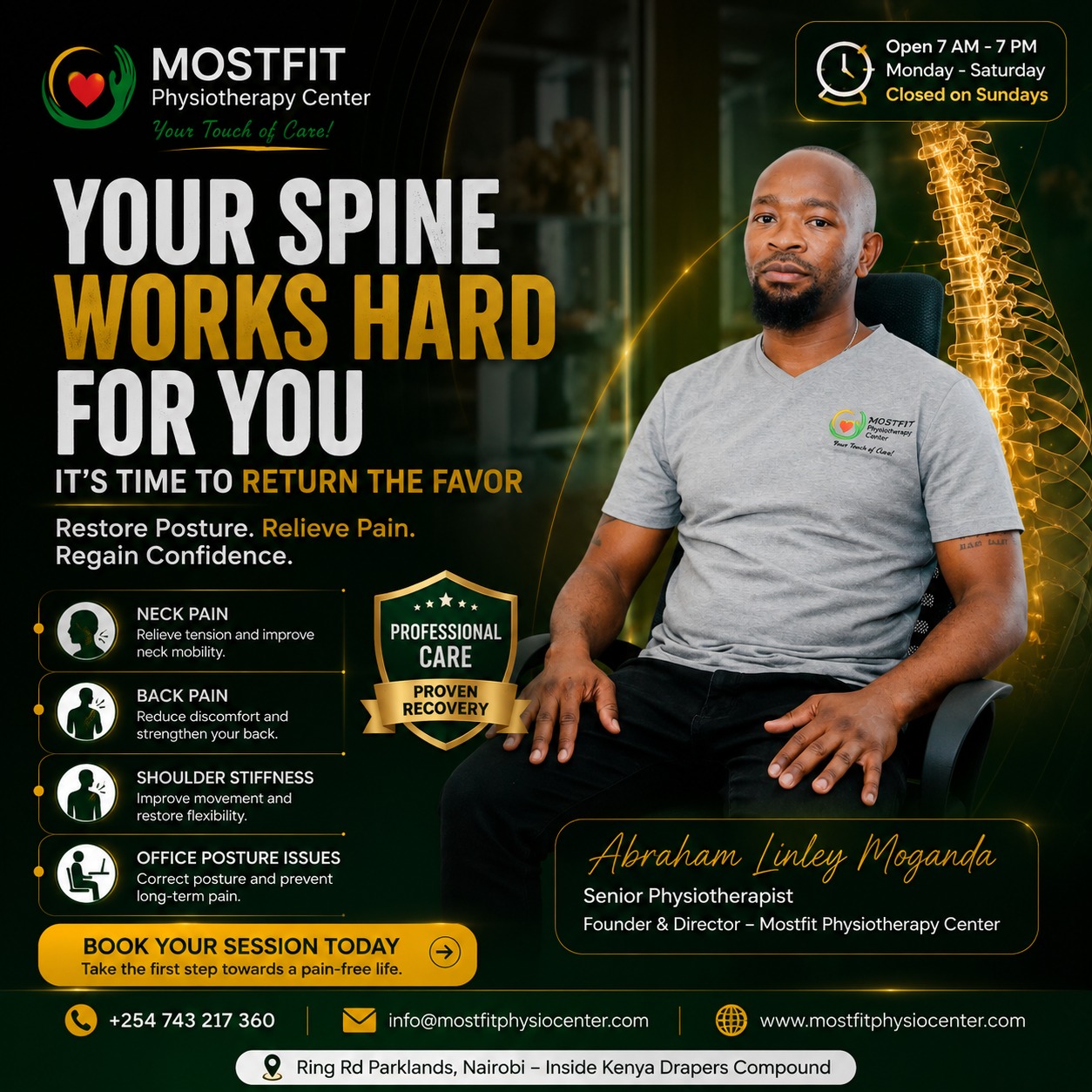 World Class Spinal Physiotherapy at Mostfit